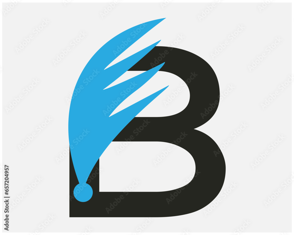 Wings B logo elements Wing icon design.