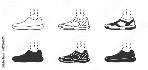 Stinking shoes icon. Smelly sneaker. Vector illustration