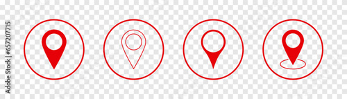 Pin icon set. Location icon set. Map pointer icon set.
