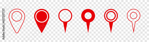 Pin icon set. Location icon set. Map pointer icon set.
