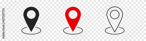 Pin icon set. Location icon set. Map pointer icon set.