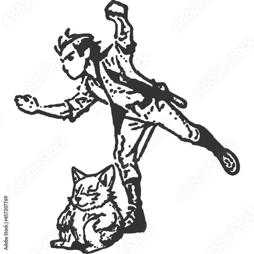 Mighty Warden Vintage Illustration Vector