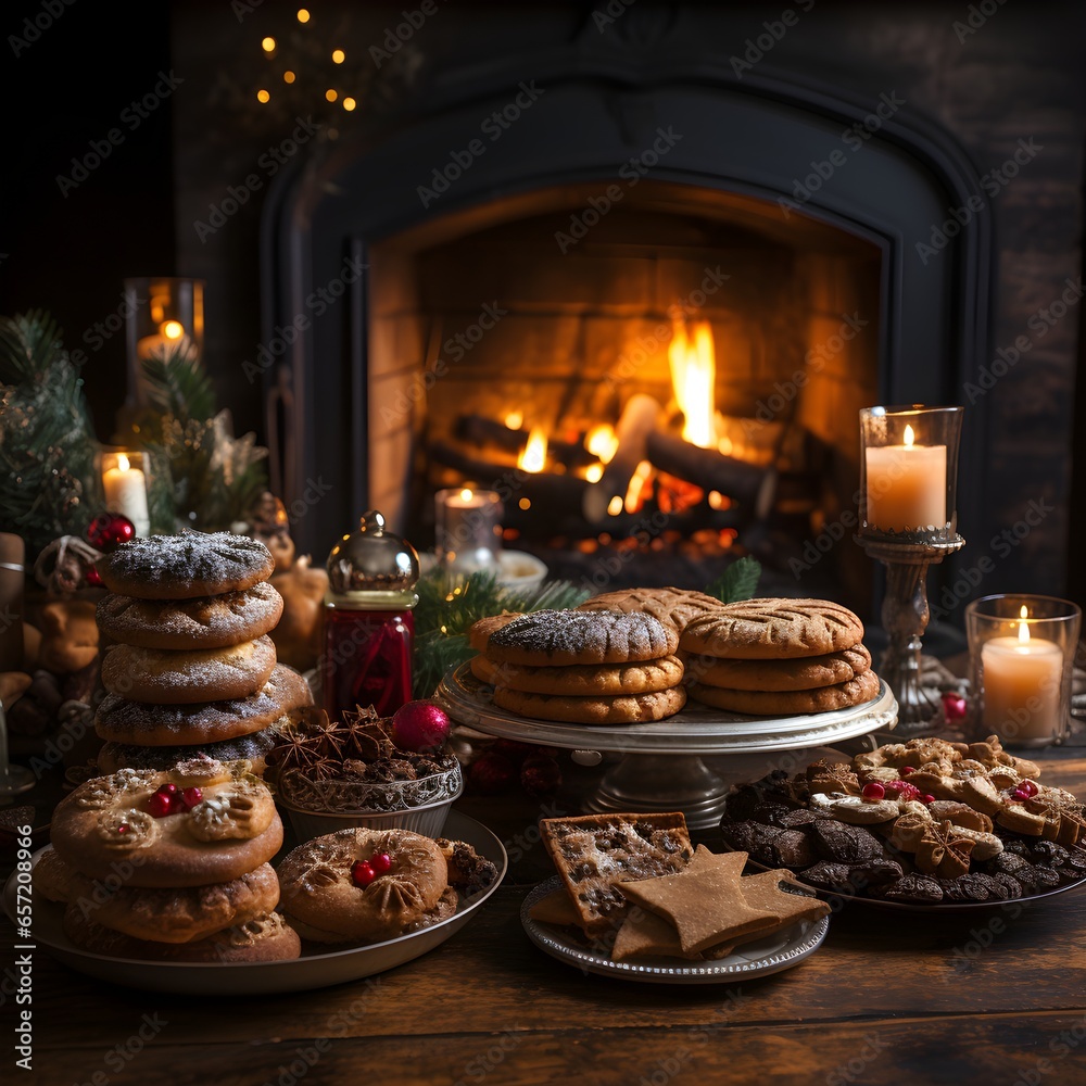 Christmas Cookies in a beautiful Christmas scenery