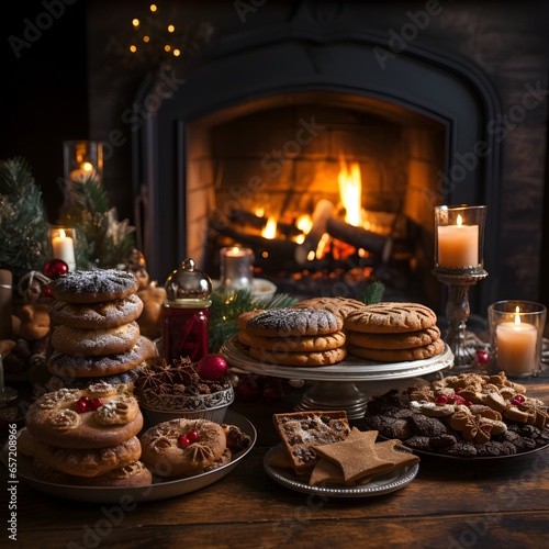 Christmas Cookies in a beautiful Christmas scenery