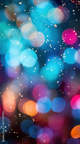 Blurred fireworks in vibrant colors