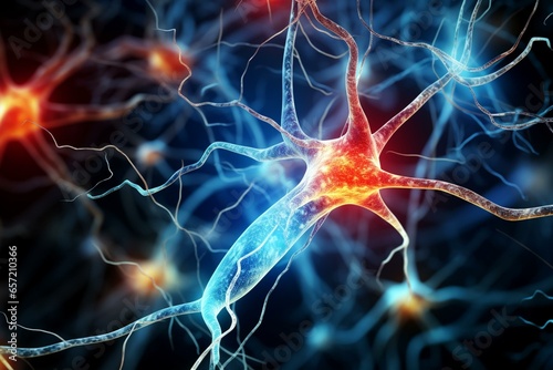 Myelin is damaged in multiple sclerosis. Generative AI photo