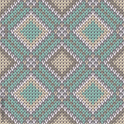 Knitted Seamless Pattern. Vector Template for Wallpaper  Textile  Packaging.