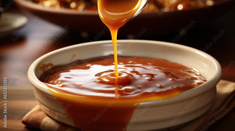 Rich gravy poured generously over the main course Rich gravy poured generously over the main course