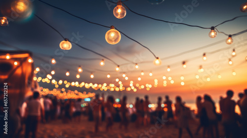 Fototapeta Naklejka Na Ścianę i Meble -  Group of people having fun at a beach party