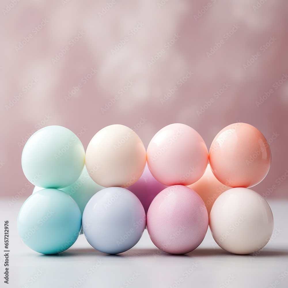 Soft pastel colors in blurred Easter eggs Soft pastel colors in blurred Easter eggs