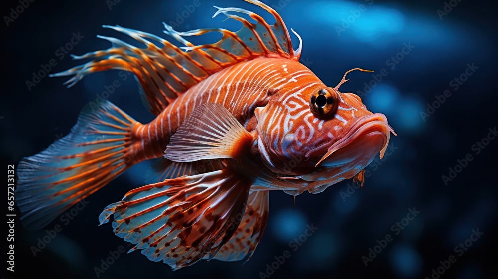 Fototapeta premium A magical underwater world with various beautiful fish, a seascape with exotic tropical fish