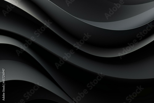 Black waves 3D abstract background. 