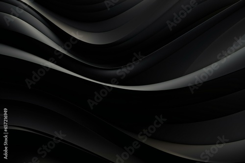 Black waves 3D abstract background. 