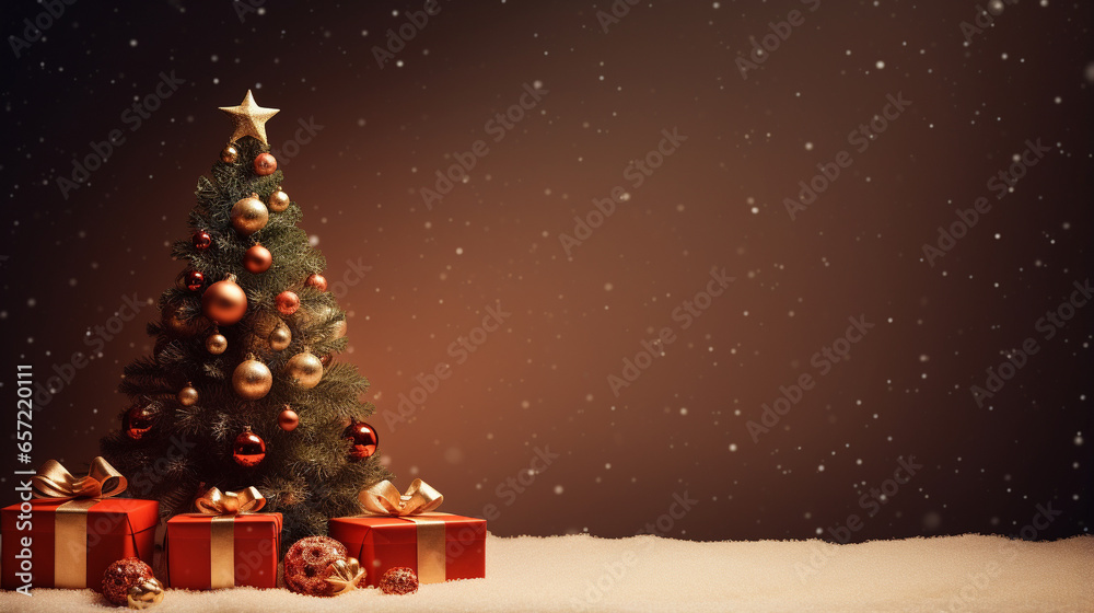 Obraz premium Christmas background with copy space