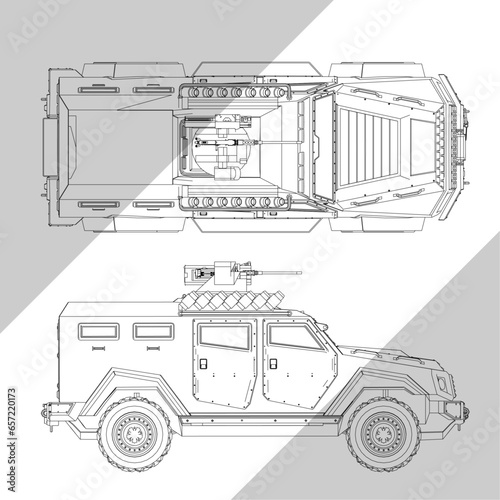 Cobra II Turkish Armored Military Vehicle Vector Illustrations