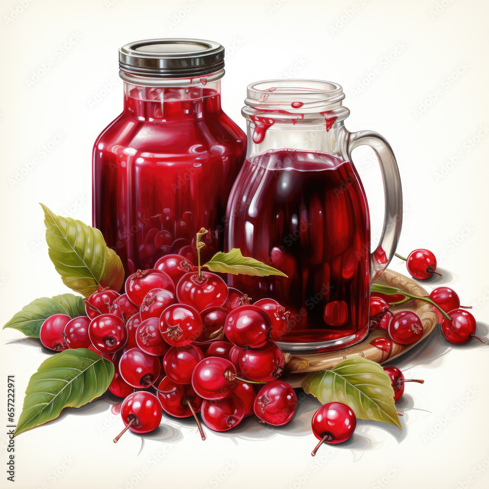 watercolor Cranberry Juice clipart, Generative Ai watercolor Cranberry Juice clipart, Generative Ai