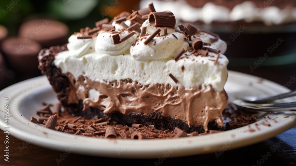 Chocolate silk pie with Oreo crust, a rich and decadent delight Chocolate silk pie with Oreo crust, a rich and decadent delight