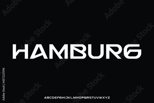 Modern unique decorative sans serif alphabet display font vector