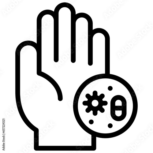 bacteria icon illustration design with outline