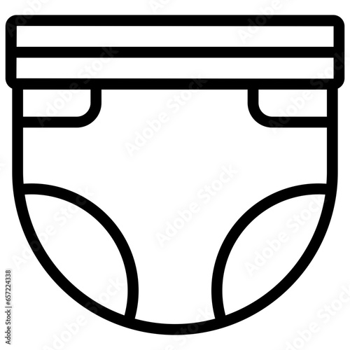 baby diaper icon illustration design with outline