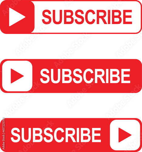 subscribe button for video channel or website on transparent background vector
