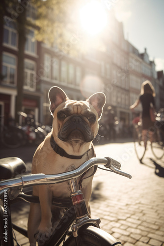 A dog with a bicycle. AI Generated ©  iiulia