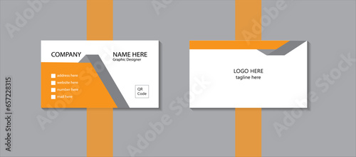 clean  style white and yellow colour double sided business card 