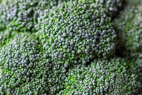 Pattern of broccoli. Macro photo green broccoli texture. Fresh green broccoli vegetable. Vegetables for diet and healthy food. Organic food