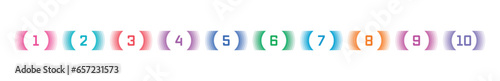1-10 numbers on white background. 1-10 numbers concept