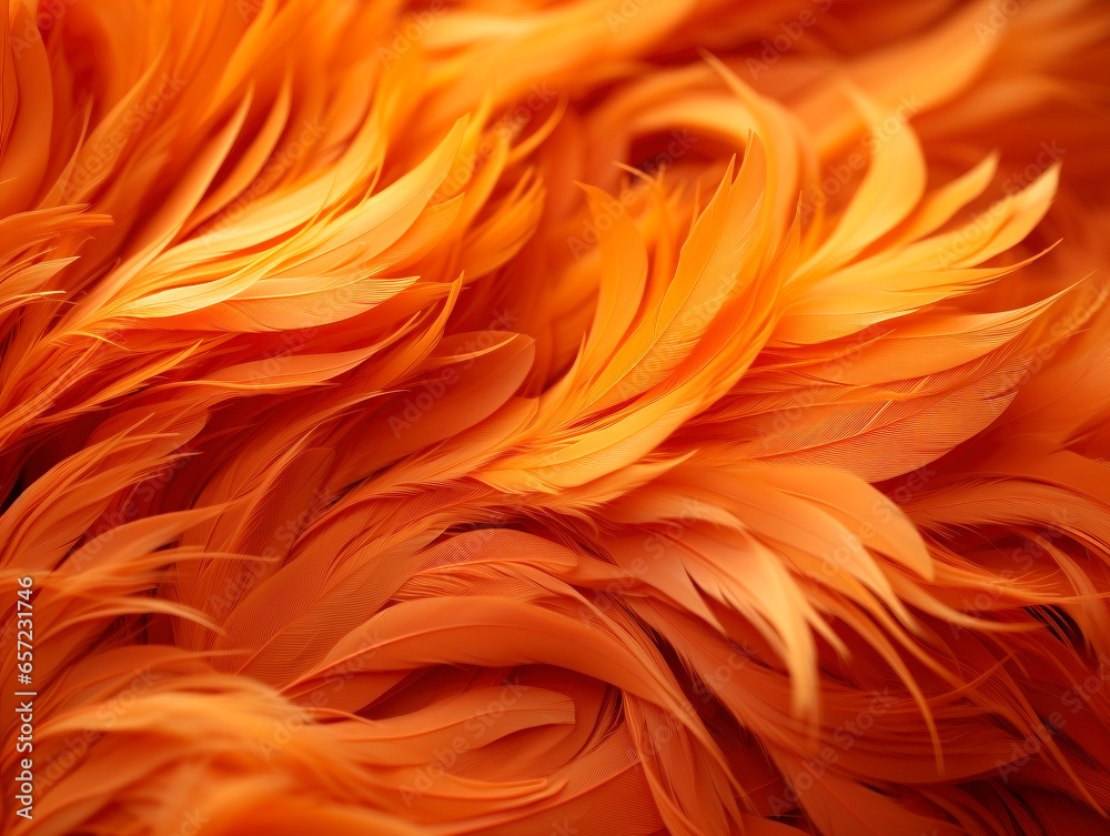 orange feather background. Generative AI orange feather background. Generative AI