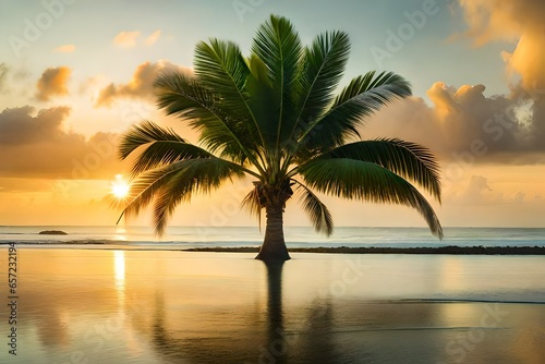 Dreamy Horizons  Sunset Serenity on a Tropical Shore