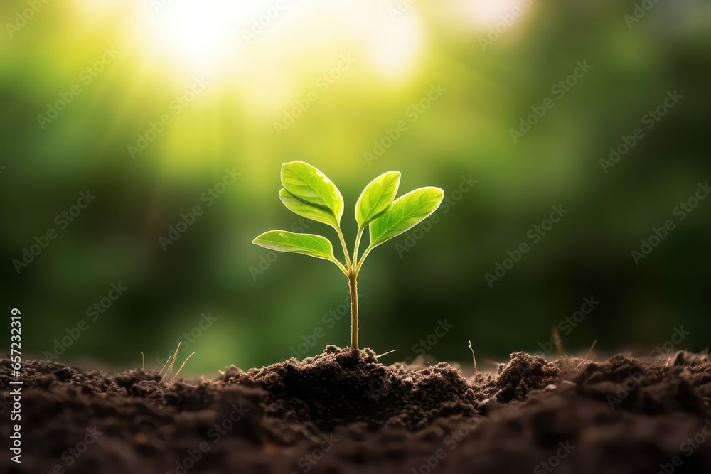 Green seedling illustrating concept of new life and growing up from seed Green seedling illustrating concept of new life and growing up from seed