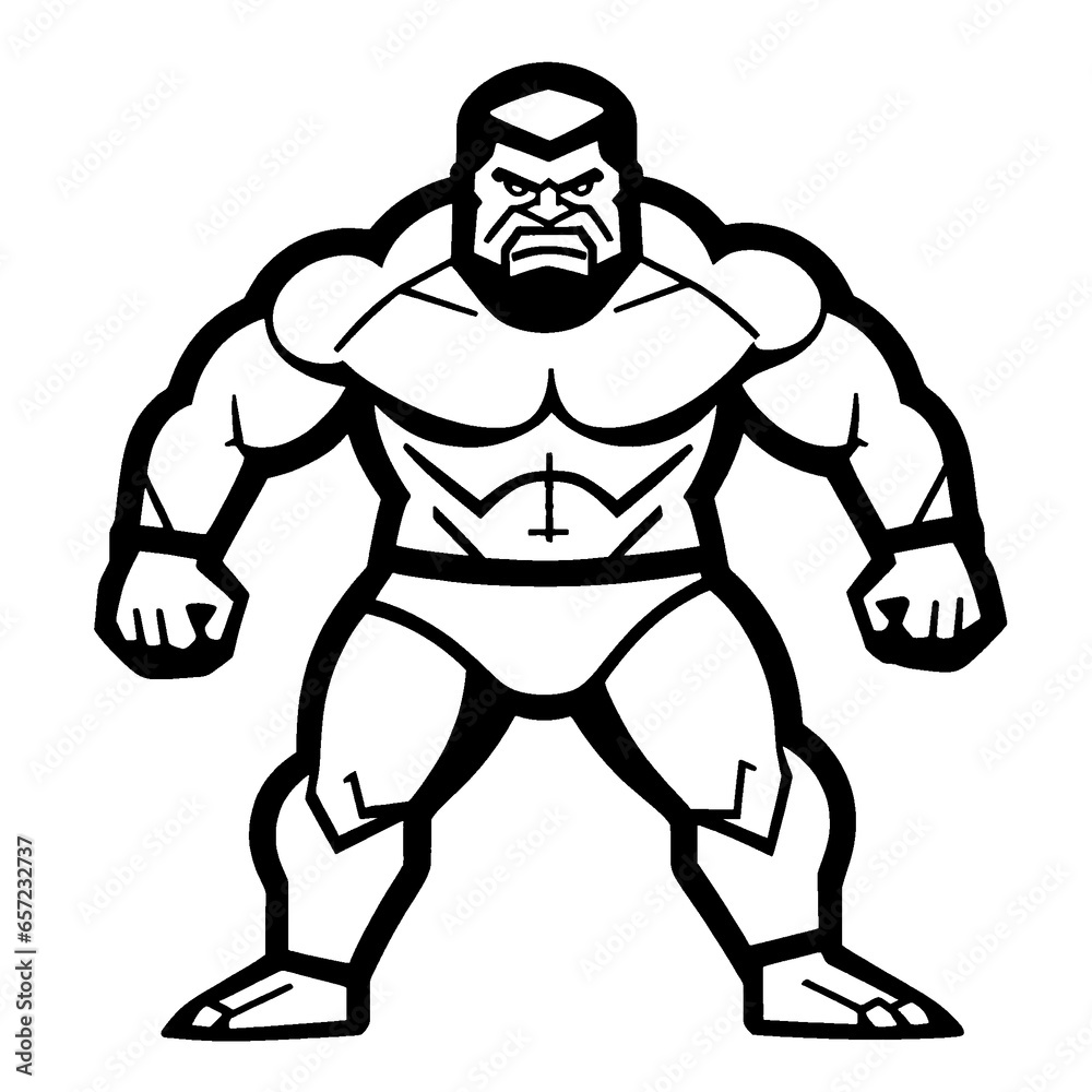 A beautiful illustration of a pumped-up wrestler in a rack