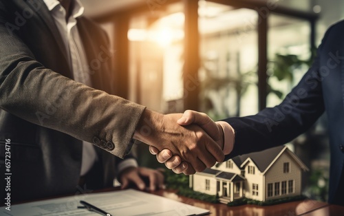 A Real Estate Triumph, Happy Buyers shaking hands