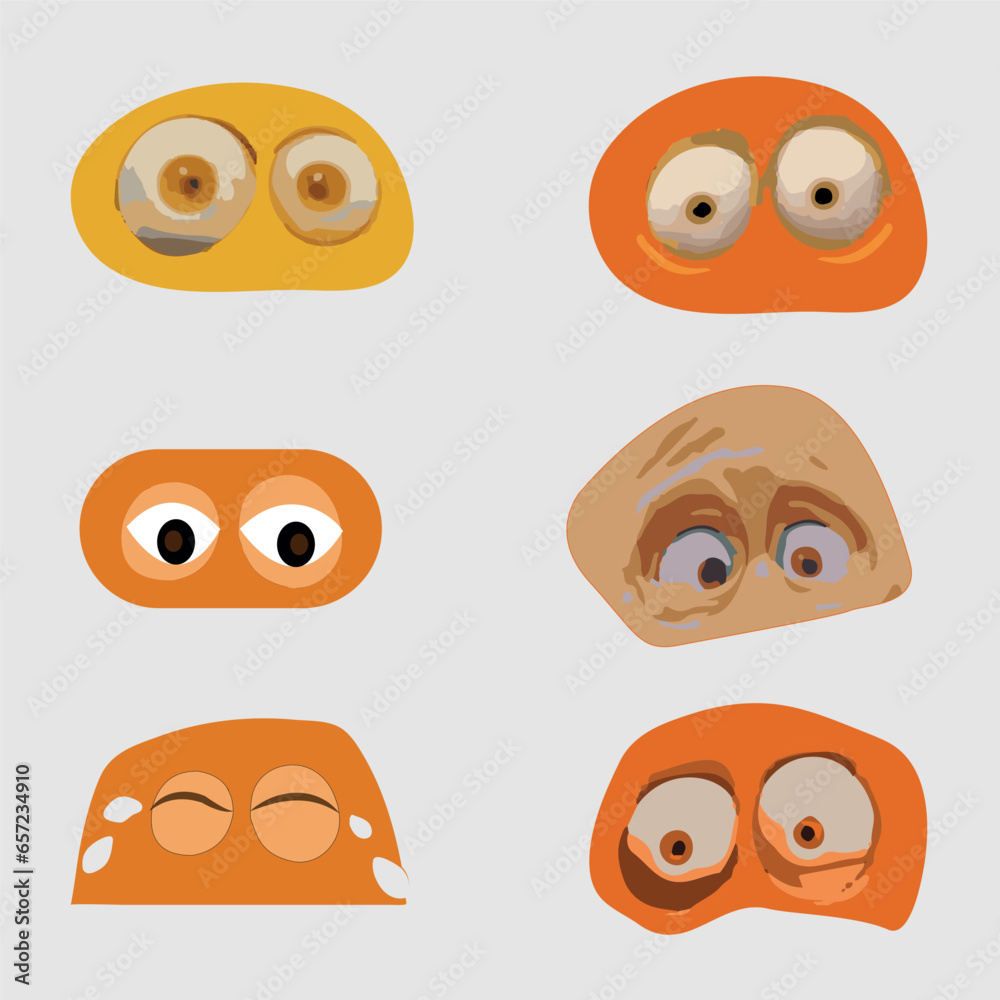 Cartoon Eye Set with different Expressions | Eyes Vector Set