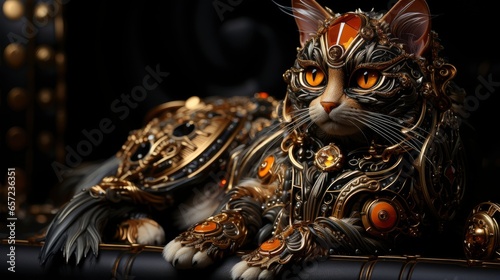 Calico Cat Sitting on a throne with applications  Background Images   HD Wallpapers  Background Image