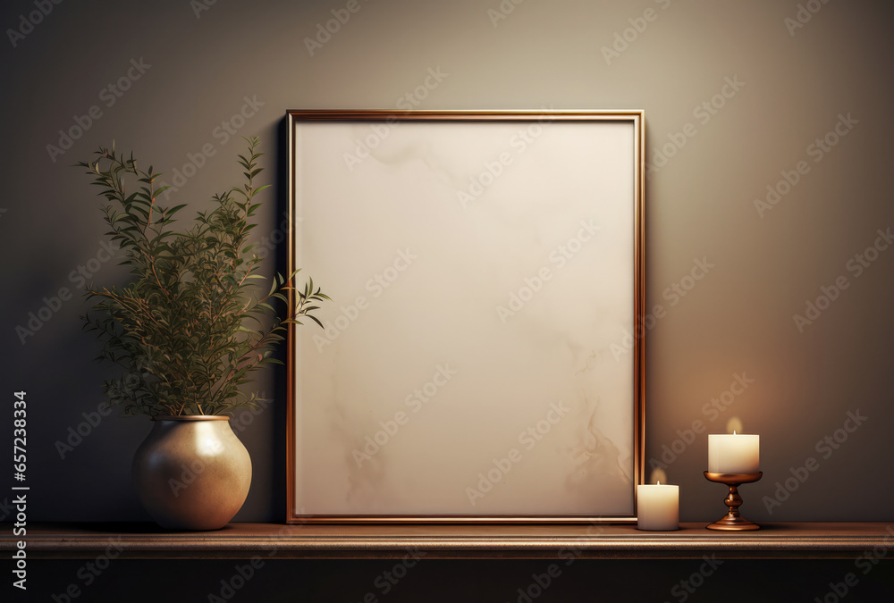 Frame leaning on a room wall Frame leaning on a room wall