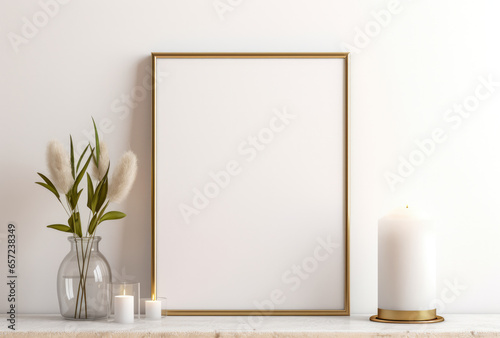 Frame leaning on a room wall
