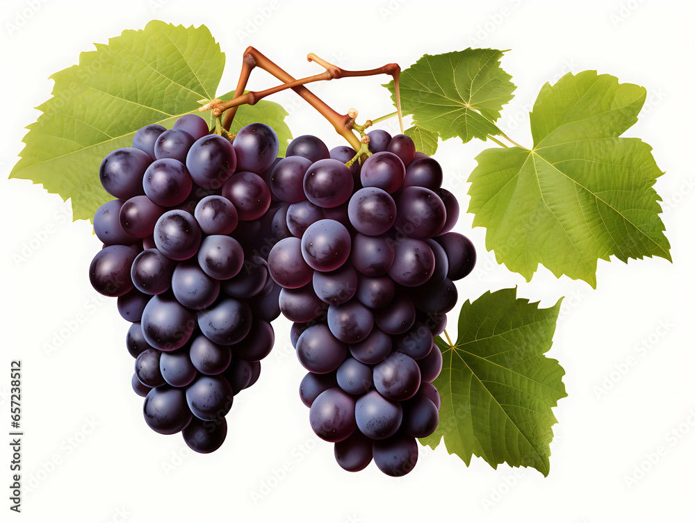 Fototapeta premium Black Grapes Isolated on white background