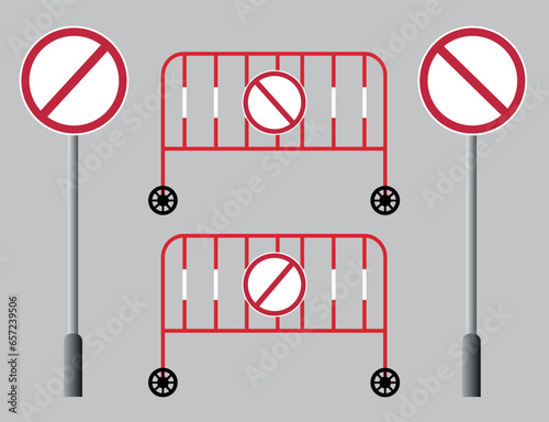 Do not pass sign. through the traffic barrier.