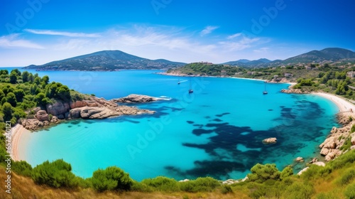 Remarkable view of Palombaggia and Tamaricciu beaches. Famous travel destination. Location: Porto-Vecchio, Corsica, France, Europe © Shahla