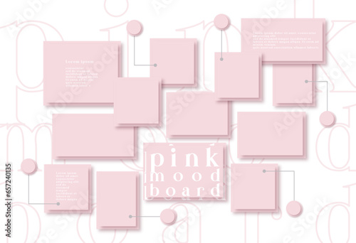 Vector photo collage template moodboard pictures grids vector illustration