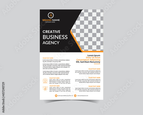 Design of the brochure layout template. Mockups for corporate annual reports, magazines, catalogs, and flyers. Creative and contemporary round circles form