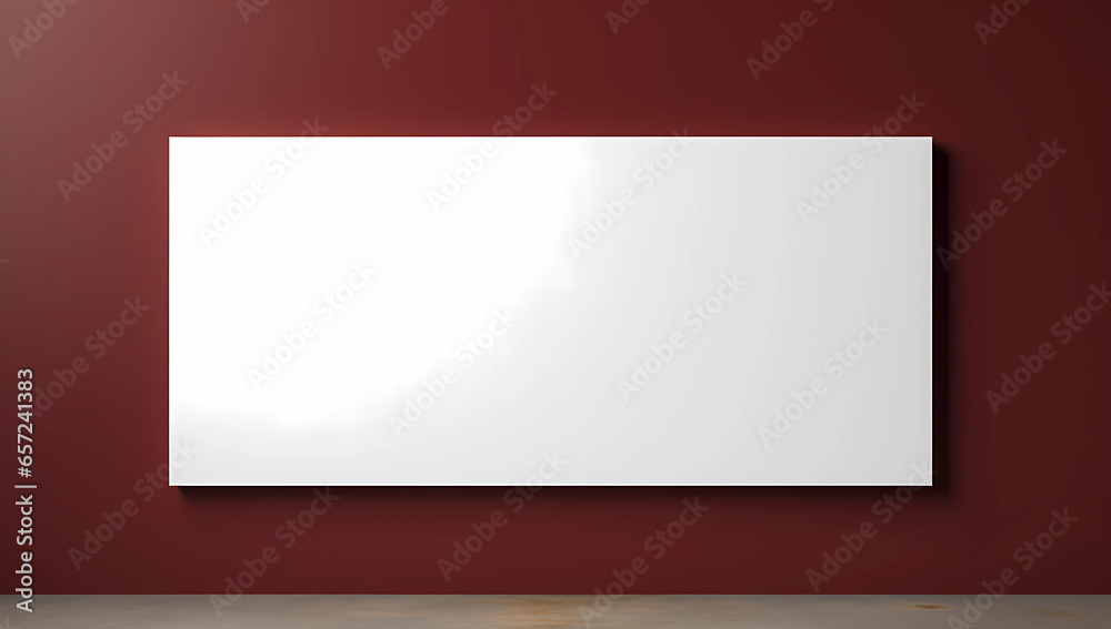 empty white mockup on red wall empty white mockup on red wall