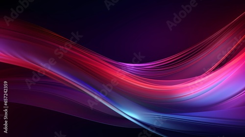 Abstract waves on a dark background, futuristic wallpaper with smooth shapes © PhotoHunter
