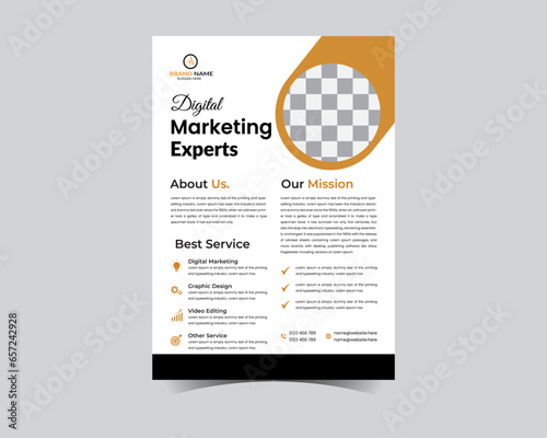 Business Flyer Template Brochure Leaflet Design Set. The A4 size Size Corporate Flyer Template
