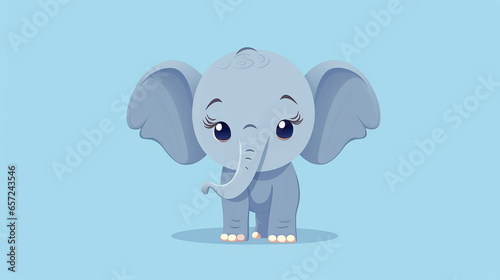 Minimalist Baby Elephant Artwork