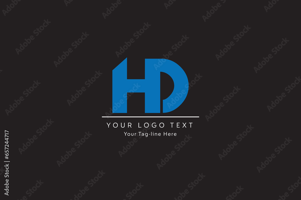 Obraz premium HD or DH Abstract initial monogram letter alphabet logo