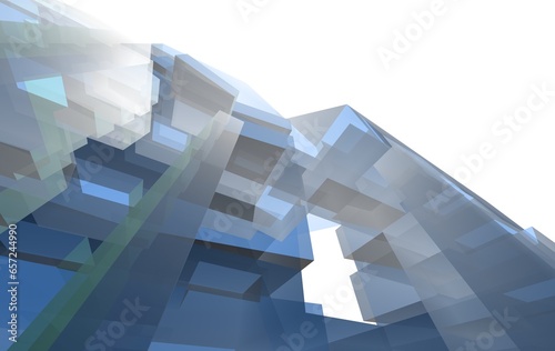 Abstract architectural drawing 3d illustration