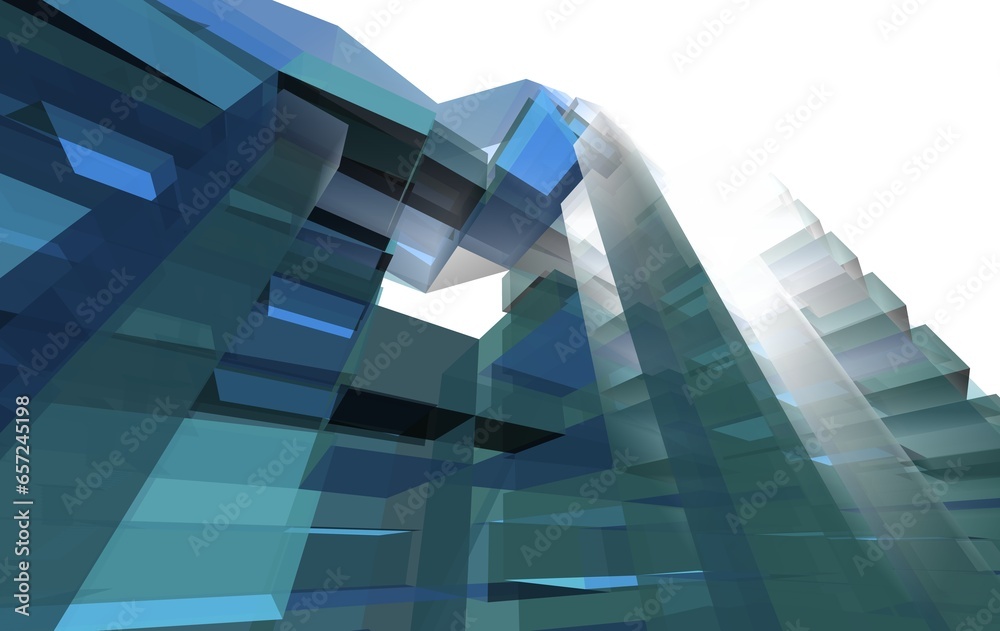 Obraz premium Abstract architectural drawing 3d illustration